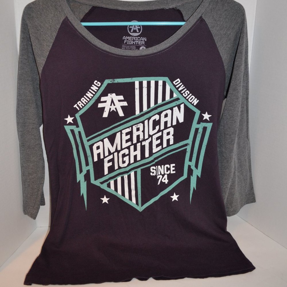 Women Medium American Fighter 3/4 Sleeve Purple